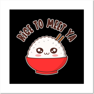 Rice To Meet Ya Funny Kawaii Food Pun Posters and Art